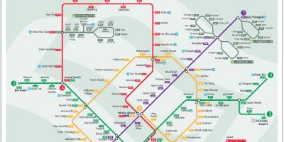 Lrt maršruta karte Singapūra