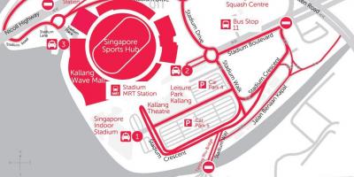 Karte Singapūra sporta centrmezglu