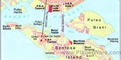 Karte Singapūras atrakcijas
