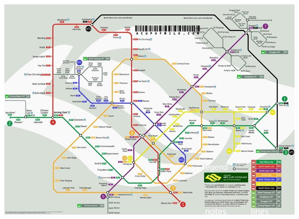Singapūra mrt tiešsaistes karte