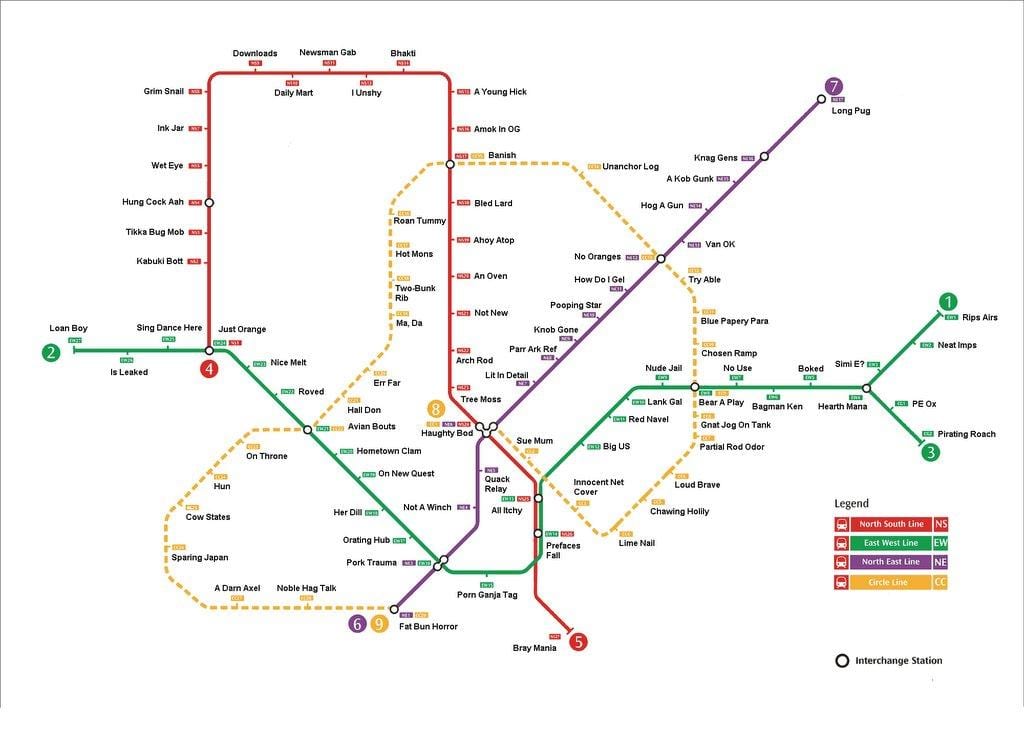 Singapūra mrt stacija map
