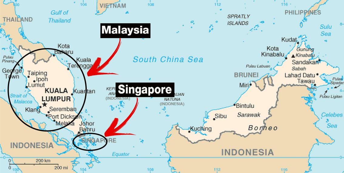 Singapūra pasaules kartē