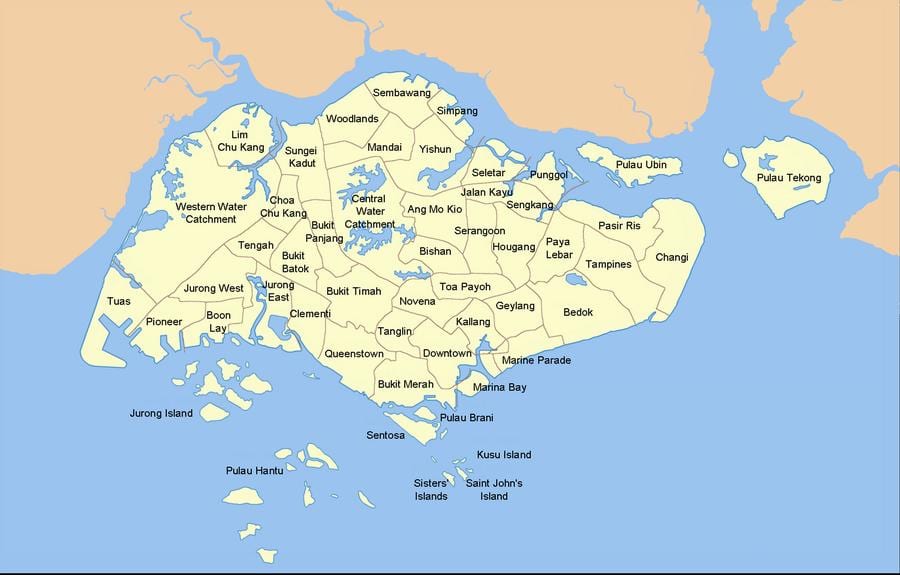 kartes Singapūras valsts