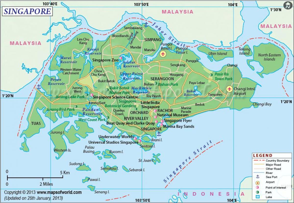 Singapūra atrašanās vietu kartē