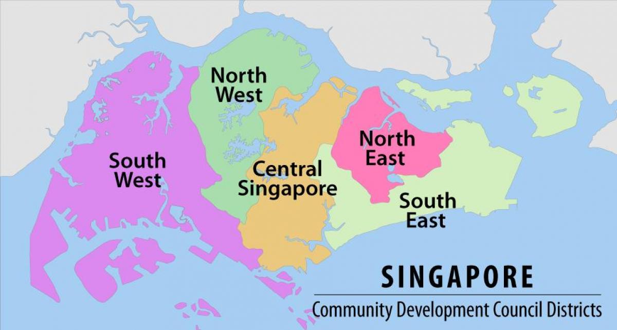 karte Singapūra reģionā