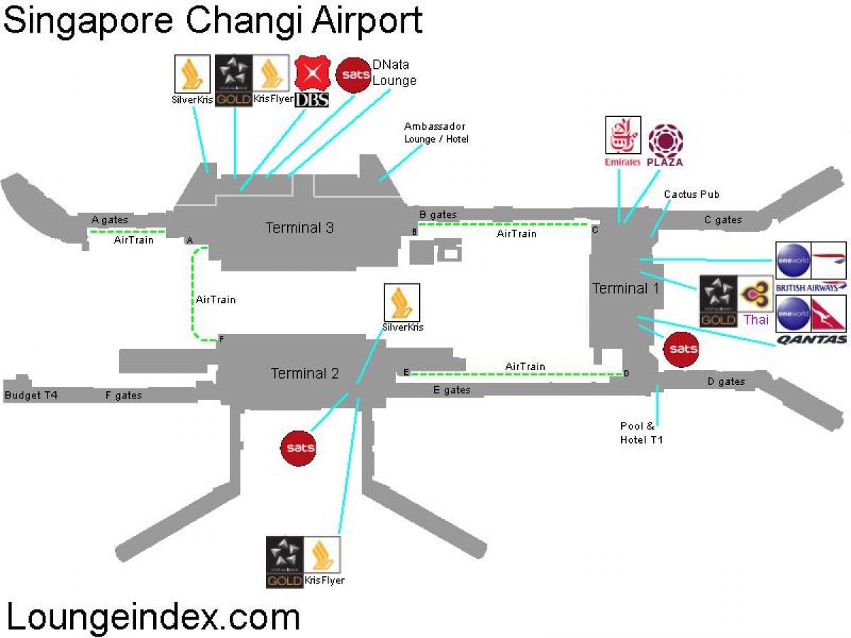kartes Singapūras lidosta