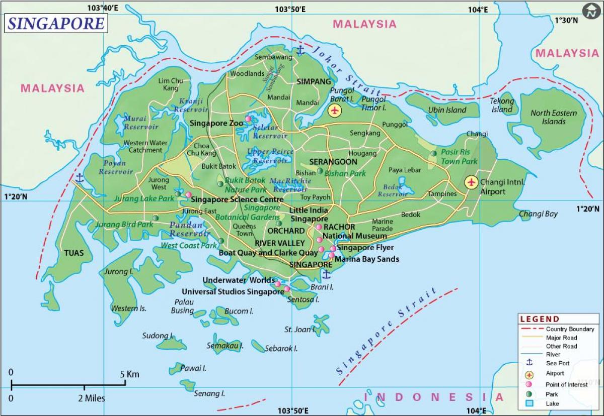 kartes Singapūras pilsētas