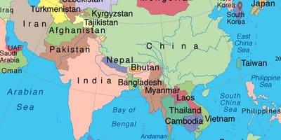 Singapūra āzijā karte