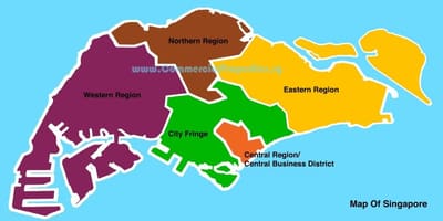 Karte Singapūra apkārtnē