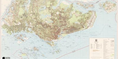 Karte Singapūra topogrāfiskās